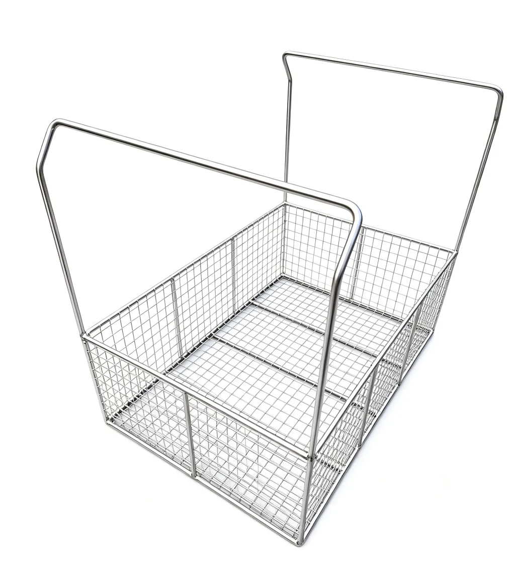 Wire mesh parts basket for fasteners