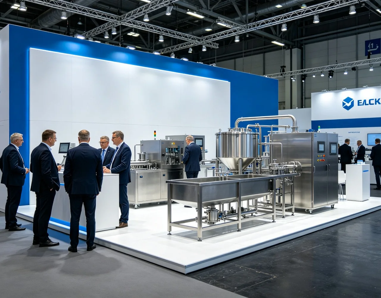 LENJEX team presenting industrial cleaning equipment at an international exhibition