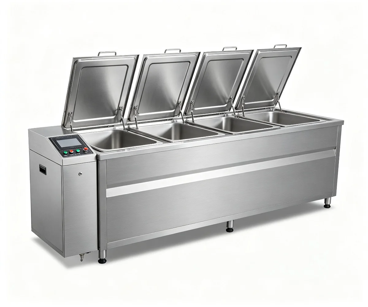 Multi-Tank Ultrasonic Cleaning Machine - Clean, Rinse and Dry in One Line