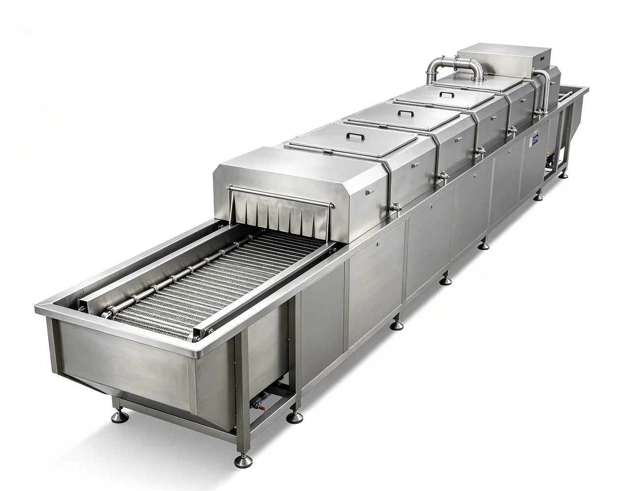 Rotary-basket continuous cleaning line